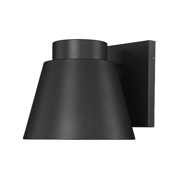 Z-Lite Asher Outdoor Wall, 1-Light, 12 In.W x 13 In.L x 11 In.H, Black/Sandblast 544B-BK-LED - main